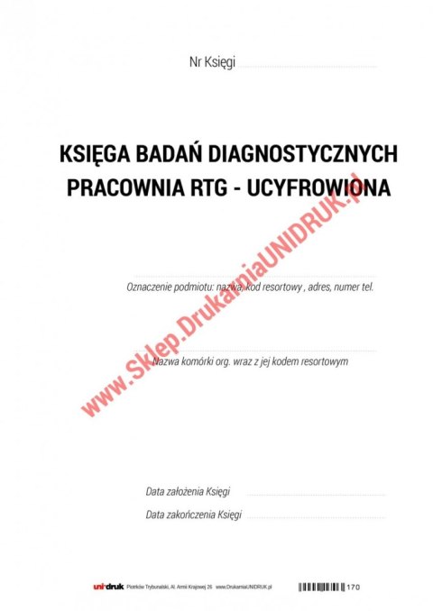 Księga pracowni RTG cyfrowa A4 - 100 kart Księga pracowni RTG cyfrowa A4 - 100 kart