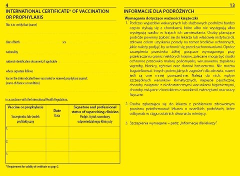 Międzynarodowa Książeczka Szczepień Międzynarodowa Książeczka Szczepień