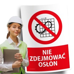 Naklejka 20x30 cm NIE ZDEJMOWAĆ OSŁON