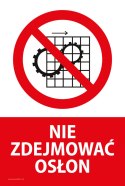 Naklejka 20x30 cm NIE ZDEJMOWAĆ OSŁON