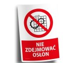Naklejka 20x30 cm NIE ZDEJMOWAĆ OSŁON