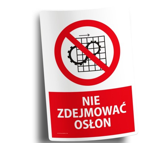 Naklejka 20x30 cm NIE ZDEJMOWAĆ OSŁON Naklejka 20x30 cm NIE ZDEJMOWAĆ OSŁON