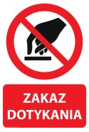 Naklejka 20x30 cm ZAKAZ DOTYKANIA