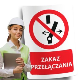 Naklejka 20x30 cm ZAKAZ PRZEŁĄCZANIA