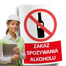 Naklejka 20x30 cm ZAKAZ SPOŻYWANIA ALKOHOLU