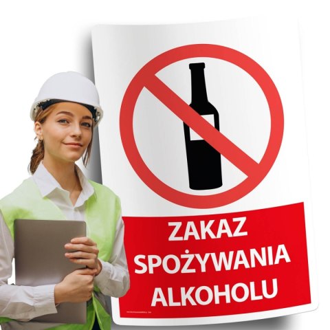 Naklejka 20x30 cm ZAKAZ SPOŻYWANIA ALKOHOLU