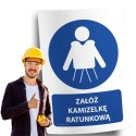 Naklejka 20x30cm ŻAŁÓŻ KAMIZELKĘ RATUNKOWĄ