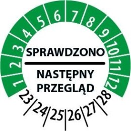 Naklejka inspekcyjna, kontrolka 20 mm / 108 szt.