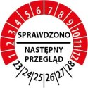 Naklejka inspekcyjna, kontrolka 20 mm / 108 szt.