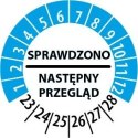 Naklejka inspekcyjna, kontrolka 20 mm / 108 szt.