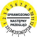 Naklejka inspekcyjna, kontrolka 20 mm / 108 szt.