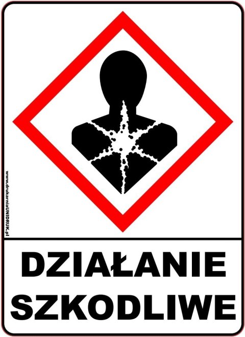 Naklejka ostrzegawcza "Działanie Szkodliwe" GHS08 Naklejka ostrzegawcza "Działanie Szkodliwe" GHS08
