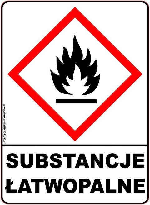 Naklejka ostrzegawcza "Substancje Łatwopalne" GHS02 Naklejka ostrzegawcza "Substancje Łatwopalne" GHS02