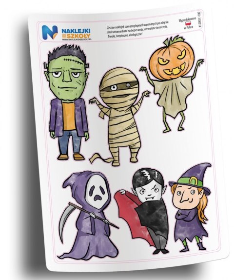 Naklejki Halloween - zestaw 6 sztuk Naklejki Halloween - zestaw 6 sztuk
