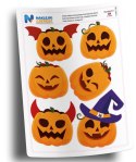Naklejki dynia Halloween - zestaw 6 sztuk