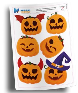 Naklejki dynia Halloween - zestaw 6 sztuk