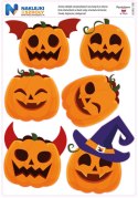 Naklejki dynia Halloween - zestaw 6 sztuk