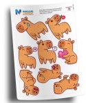 Naklejki z kapibarą - zestaw 8 sztuk