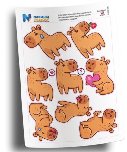 Naklejki z kapibarą - zestaw 8 sztuk