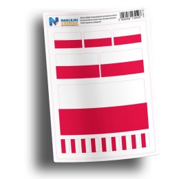 Naklejki z polską flagą - zestaw 15 sztuk