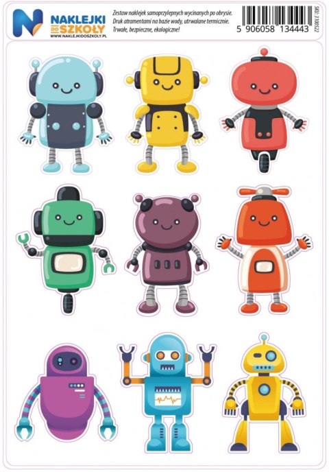 Naklejki z robotami - zestaw 9 sztuk Naklejki z robotami - zestaw 9 sztuk