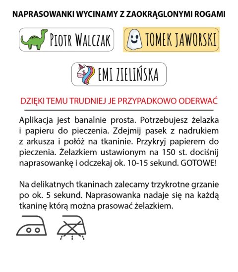 Naprasowanki imienne, imienniki - 48 sztuk Naprasowanki imienne, imienniki - 48 sztuk