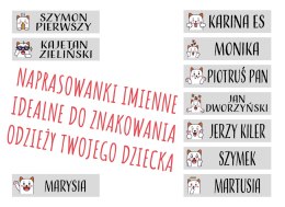 Naprasowanki imienne, imienniki - 48 sztuk