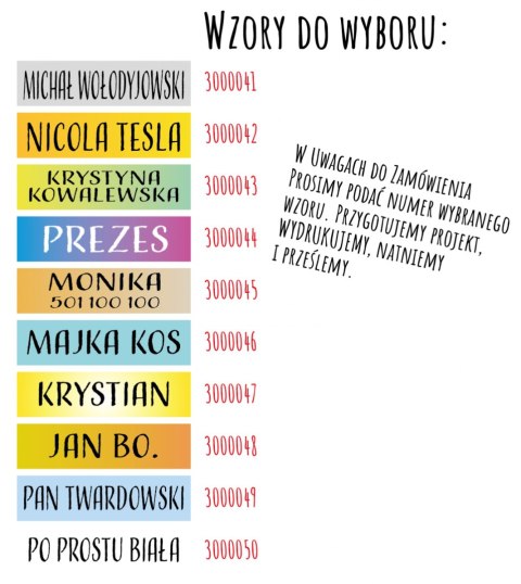 Naprasowanki imienne, imienniki - 48 sztuk Naprasowanki imienne, imienniki - 48 sztuk