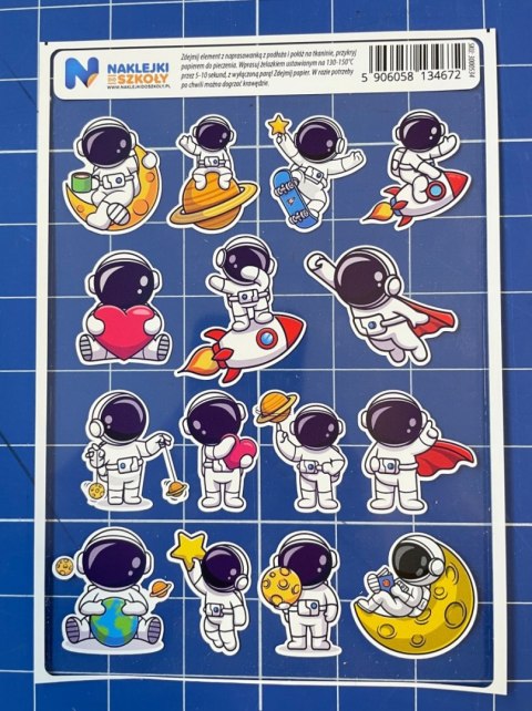 Naprasowanki z astronautą - zestaw 15 sztuk Naprasowanki z astronautą - zestaw 15 sztuk