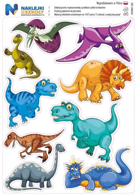 Naprasowanki z dinozaurami - zestaw 9 sztuk Naprasowanki z dinozaurami - zestaw 9 sztuk
