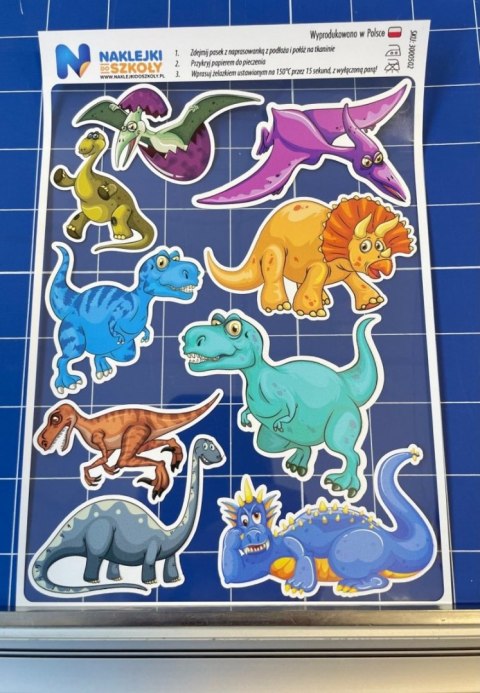 Naprasowanki z dinozaurami - zestaw 9 sztuk Naprasowanki z dinozaurami - zestaw 9 sztuk