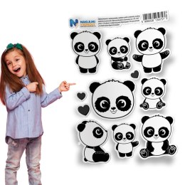 Naprasowanki z misiem panda - zestaw 11 sztuk