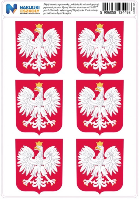 Naprasowanki z polskim godłem - zestaw 6 sztuk Naprasowanki z polskim godłem - zestaw 6 sztuk