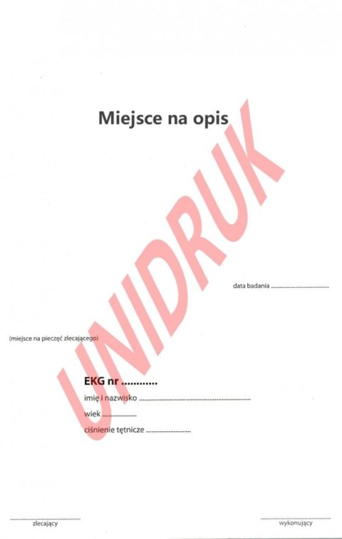 Opisowy wynik EKG - druk Opisowy wynik EKG - druk