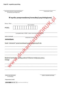 Orzeczenie psychologiczne uniwersalne - druk
