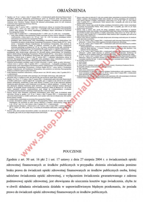 Oświadczenie o prawie do świadczeń - dzieci - druk Oświadczenie o prawie do świadczeń - dzieci - druk