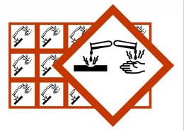 Piktogramy GHS05 - produkt żrący 150 sztuk