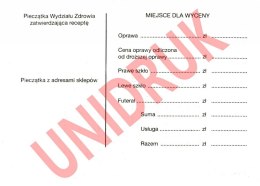 Recepta okularowa - druk