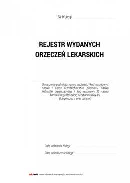 Rejestr wydanych orzeczeń (med. pracy) A-4