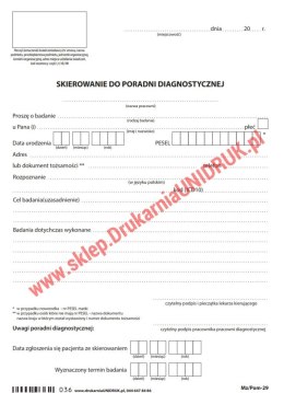 Skierowanie do pracowni diagnostycznej - druk