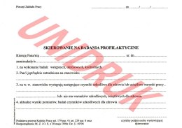 Skierowanie na badania profilaktyczne - druk