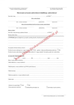 Skierowanie na leczenie uzdrowiskowe/rehabilitację - druk