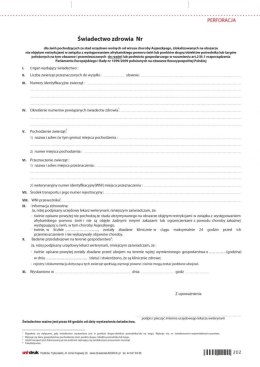Świadectwo zdrowia dla świń przemieszczanych do rzeźni A4