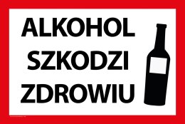 Tablica 20x30 cm ALKOHOL SZKODZI ZDROWIU