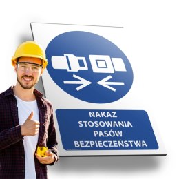 Tablica 20x30 cm NAKAZ STOSOWANIA PASÓW BEZPIECZEŃSTWA