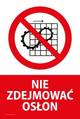 Tablica 20x30 cm NIE ZDEJMOWAĆ OSŁON