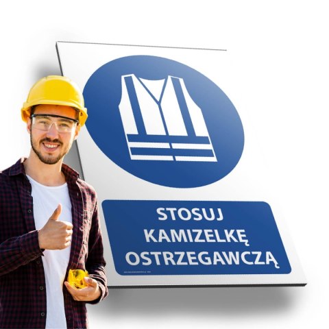 Tablica 20x30 cm STOSUJ KAMIZELKĘ OSTRZEGAWCZĄ Tablica 20x30 cm STOSUJ KAMIZELKĘ OSTRZEGAWCZĄ