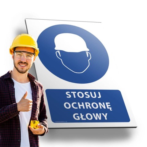 Tablica 20x30 cm STOSUJ OCHRONĘ GŁOWY Tablica 20x30 cm STOSUJ OCHRONĘ GŁOWY