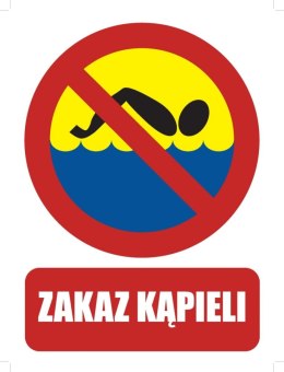 Tablica 20x30 cm ZAKAZ KĄPIELI