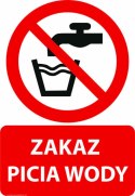 Tablica 20x30 cm ZAKAZ PICIA WODY